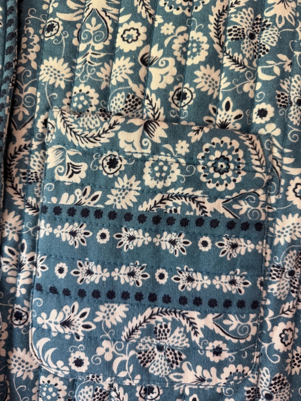 Boden Blue-White Quilted Paisley Jacket - Picture 5 of 7